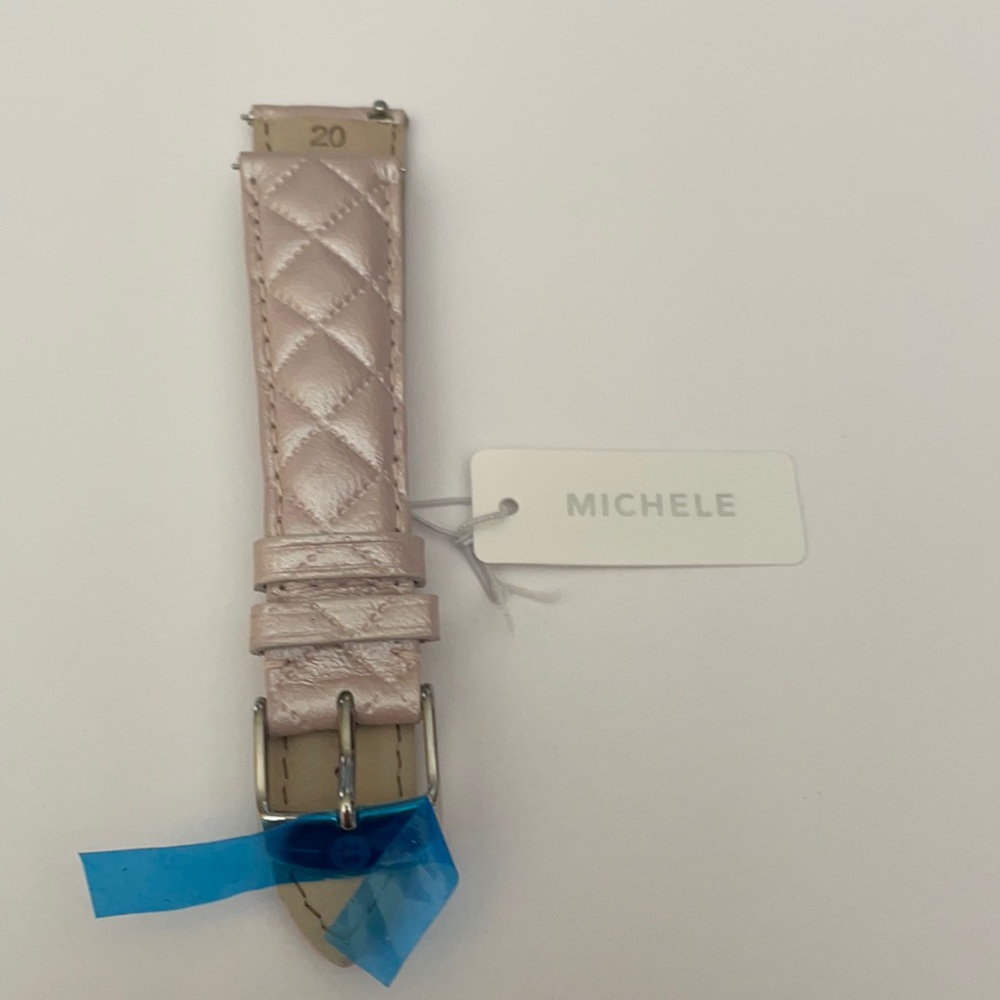 NWT Pearl pink 20mm Michele leather watch band.